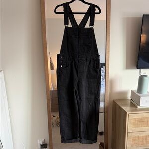 We The Free Washed Black Denim Overalls